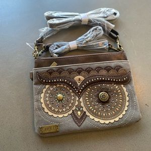 Chala Owl Convertible Purse-  Looks like Leather and Suade